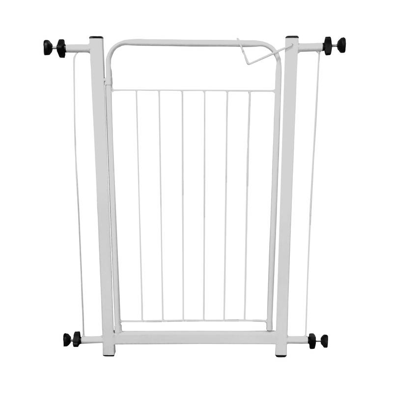 [G3461] Valla de seguridad para puertas y escaleras, de acero pintado, para amurar BLANCO Maxeb