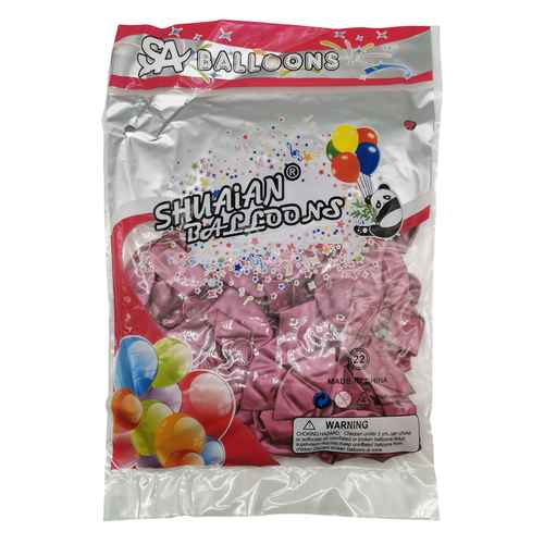 [G3509C] Globo 10" CROMADO fucsia, bolsa x50