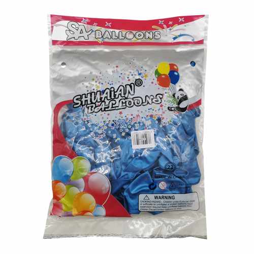 Globo 10" CROMADO azul, bolsa x50