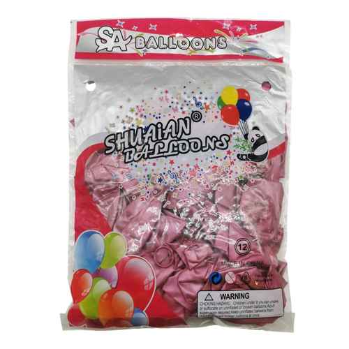 [G3510C] Globo 12" CROMADO fucsia, bolsa x50