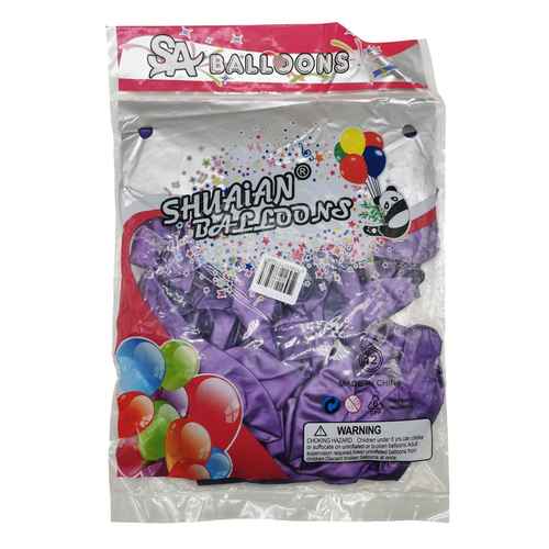 [G3510D] Globo 12" CROMADO violeta, bolsa x50