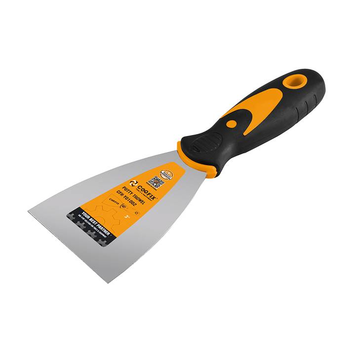 [G3555] Espátula de albañilería, acero inoxidable, 60mm, con mango de goma, Coofix