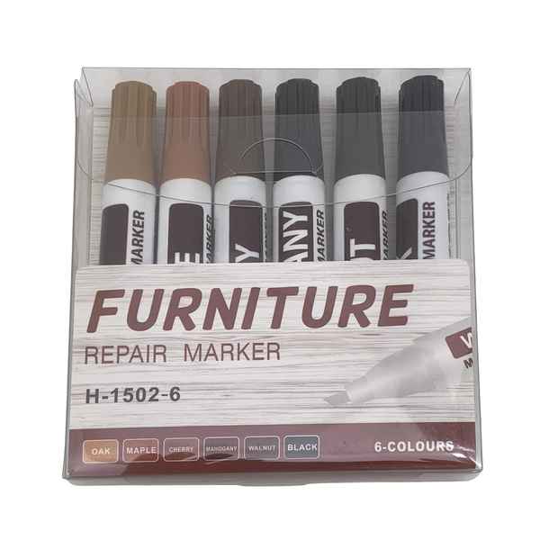 [G3588] Marcador para manualidades, reparador para madera x6 tonos de marrón, en sobre PVC