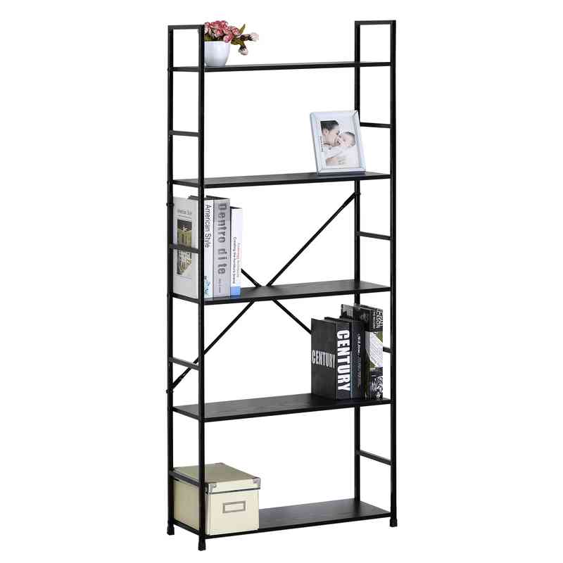 [G3623] Mueble estantería de hierro y MDF, 5 estantes, en caja, Berlina Home