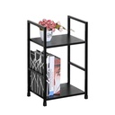 Mesa auxiliar o de luz de hierro y MDF 2 estantes, en caja, Berlina Home