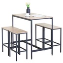 Mesa con 4 butacas de hierro y madera, en caja Berlina Home