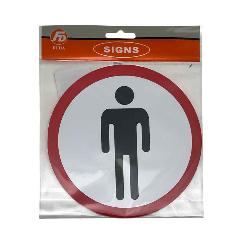 [G3642] Cartel señalizador autoadhesivo, caballero, PACK x12
