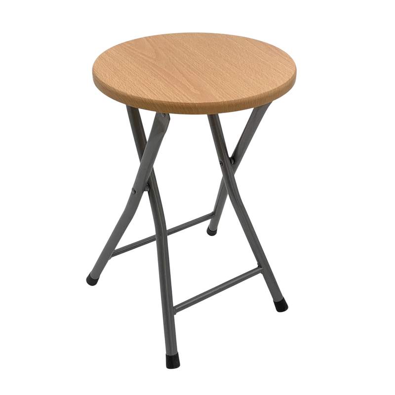 [G3677] Banco de madera patas de hierro, plegable