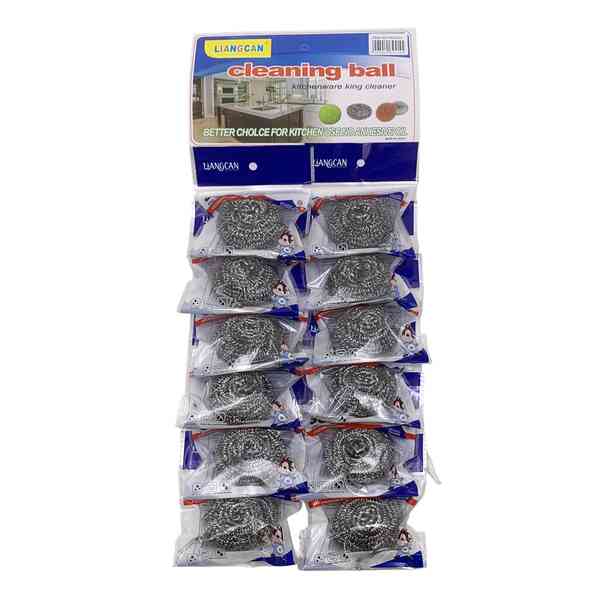 [G3679] Esponja de cocina rulo de acero x12, en bolsa