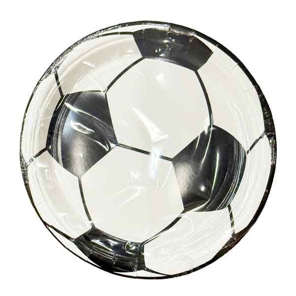 [G3788] Descartable, plato de cartón x10, en bolsa, diseño pelota