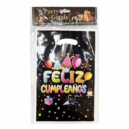 [G3853] Bolsa de regalo o sorpresitas x10 feliz cumple, en bolsa, varios colores
