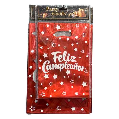 [G3854] Bolsa de regalo o sorpresitas x10 feliz cumple, en bolsa, varios colores