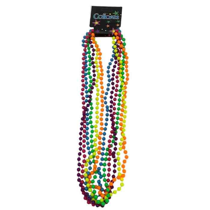 [G3857] Collar de plástico para cotillón x6, varios colores