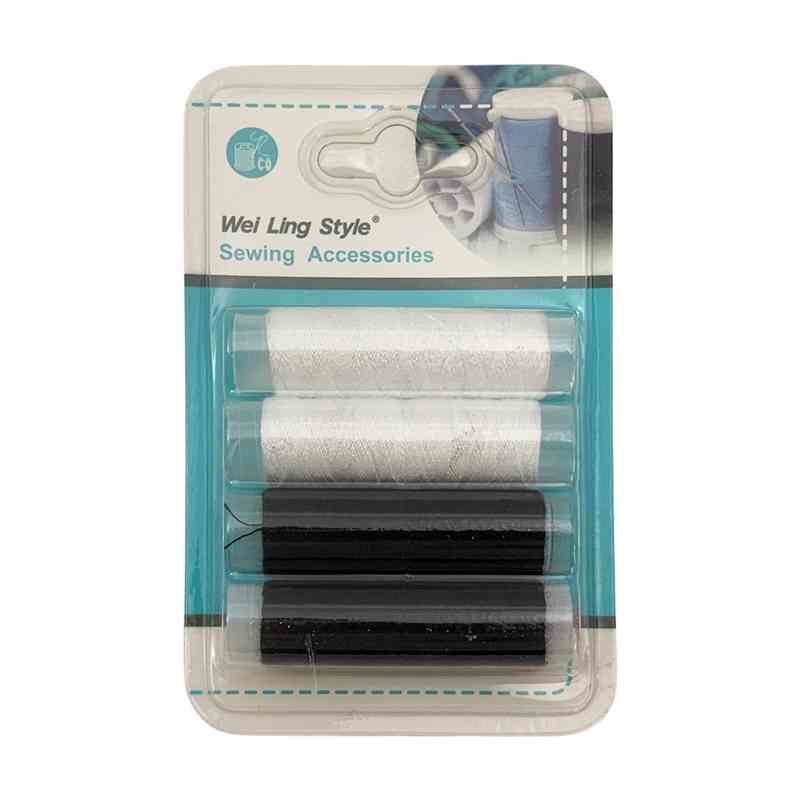 [G3873] Hilos blanco y negro x4, PACK x12, en blister