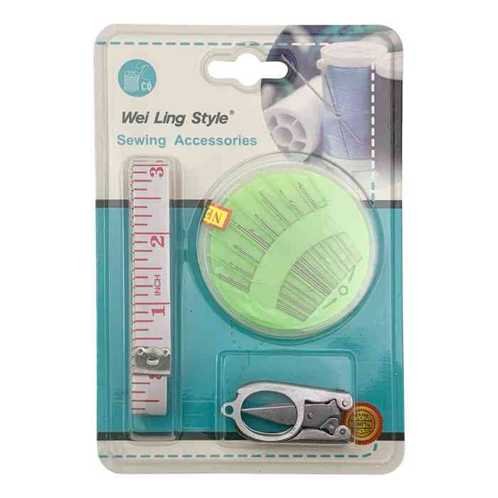 [G3875] Agujas para coser, con accesorios de costura, en blister, PACKx12