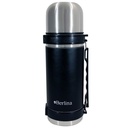 Termo 1L forrado color negro, pico cebador, base antideslizante, Berlina