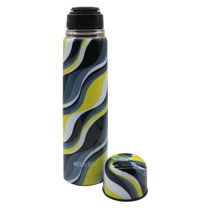 [H1234K] Termo 1L bala diseño, pico botón, base antideslizante, Berlina