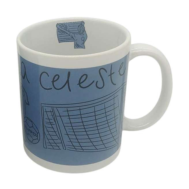 Taza de loza 300ml, Uruguay celeste