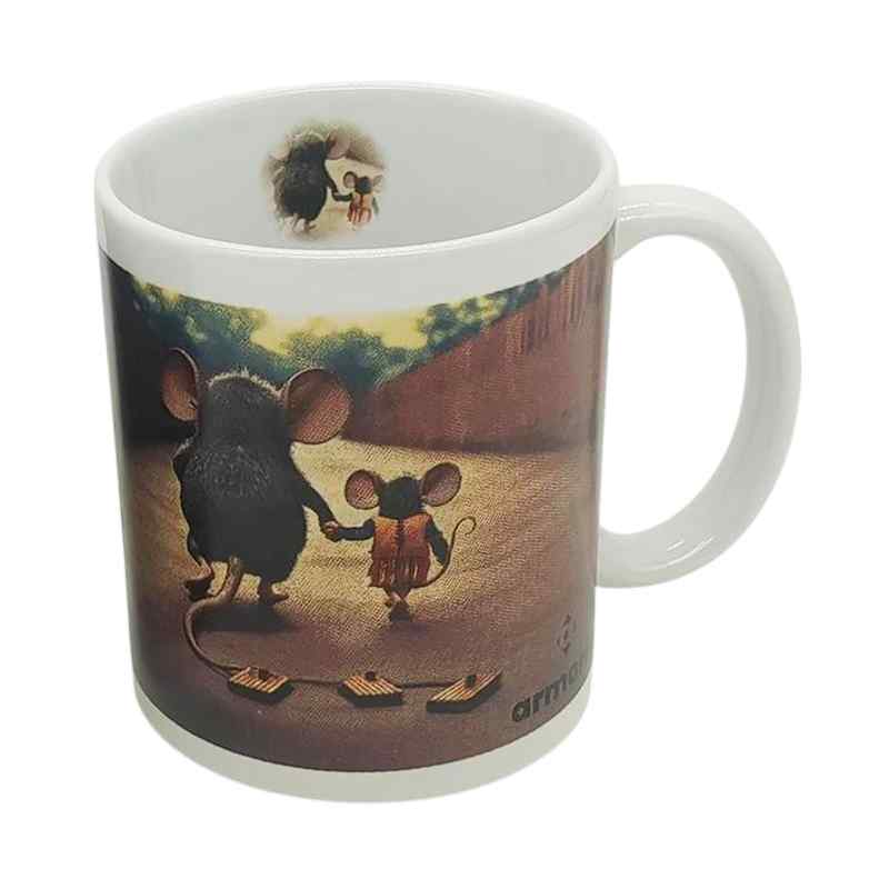 [H200CY] Taza de loza 300ml, Papá ratoncitos