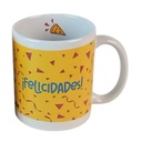 Taza de loza 300ml, felicidades