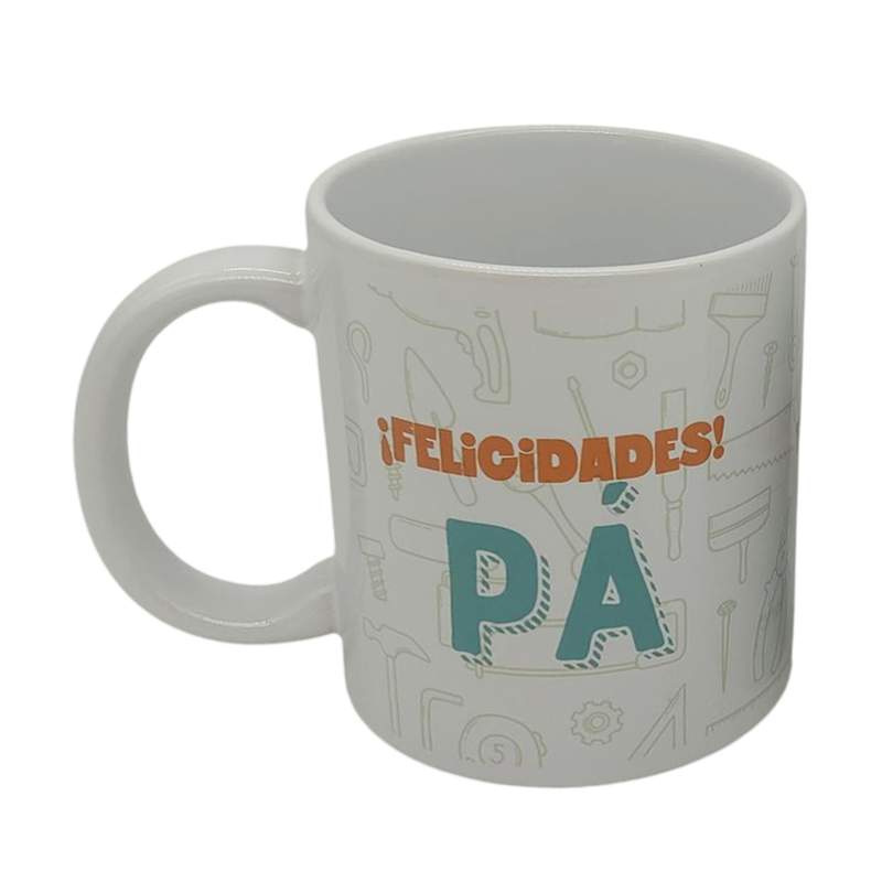 Taza de loza 300ml, Papá felicidades