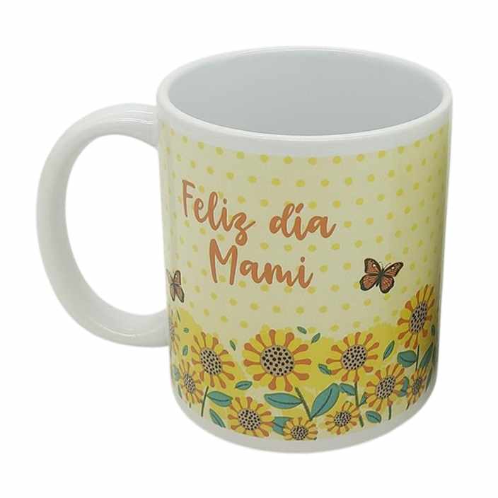 Taza de loza 300ml, Mamá girasoles