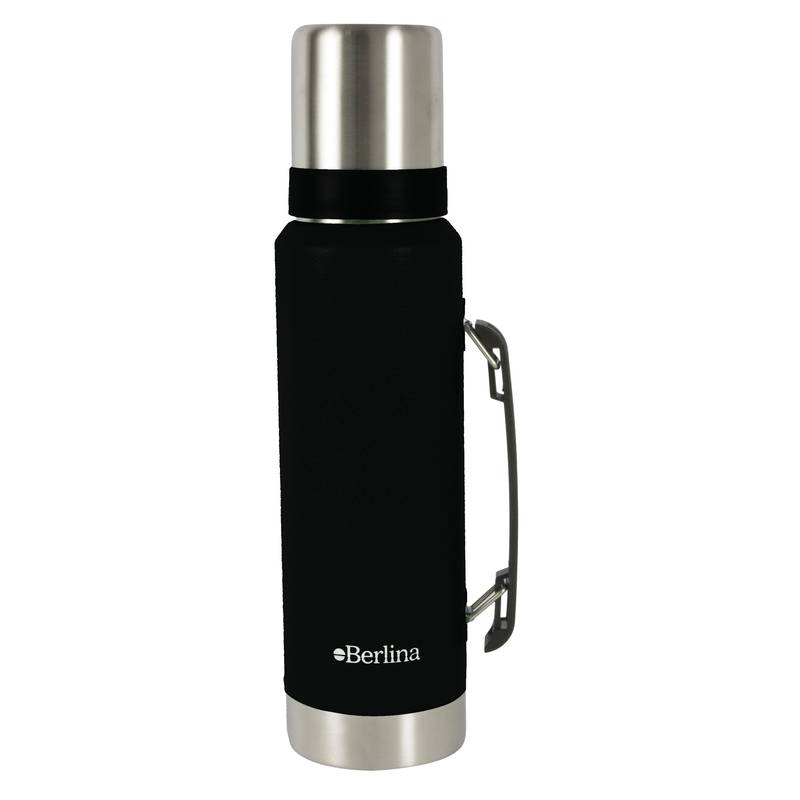 [H2335C] Termo 1.2L acero NEGRO pico cebador, base antideslizante, Berlina