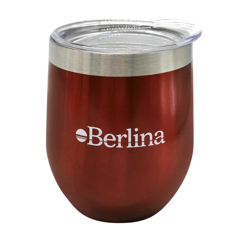 [H2913B] Mate con tapa 220ml Berlina ROJO, doble pared de acero inoxidable en caja