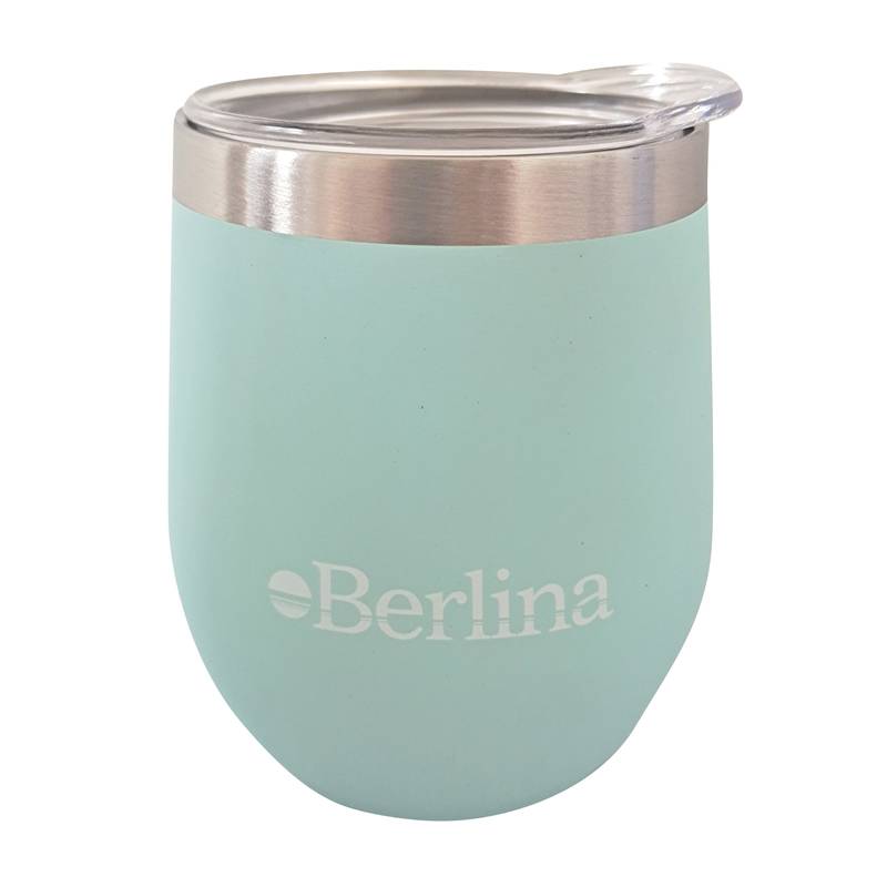 Mate con tapa 220ml Berlina VERDE, doble pared de acero inoxidable en caja