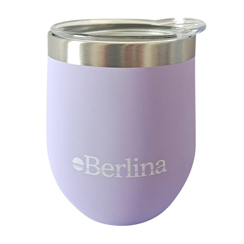 [H2913F] Mate con tapa 220ml Berlina VIOLETA, doble pared de acero inoxidable en caja