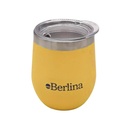Mate con tapa 220ml Berlina MOSTAZA, doble pared de acero inoxidable, en caja