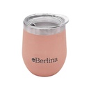 Mate con tapa 220ml Berlina ROSADO, doble pared de acero inoxidable, en caja