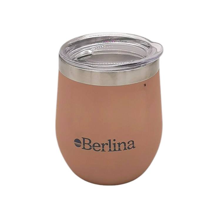 [H2913N] Mate con tapa 220ml Berlina BEIGE, doble pared de acero inoxidable, en caja