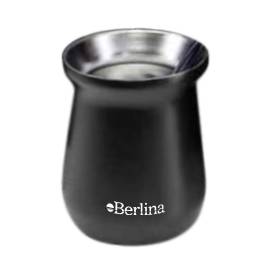 [H3377A] Mate alto 260ml Berlina NEGRO, doble pared de acero inoxidable en caja