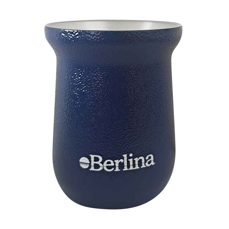 [H3377D] Mate alto 260ml Berlina AZUL, doble pared de acero inoxidable en caja