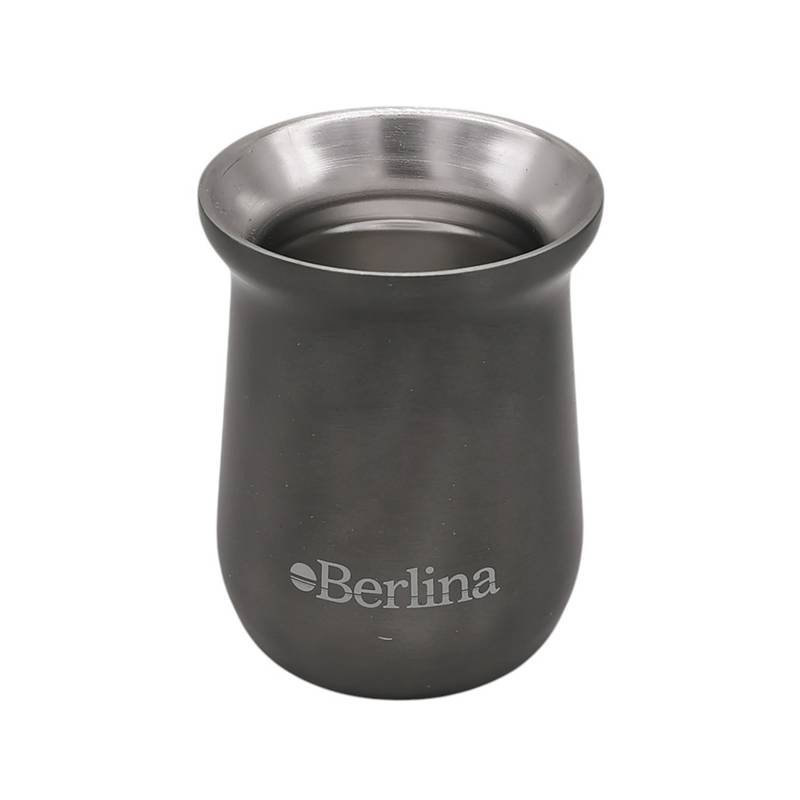 Mate alto 260ml Berlina GRIS, doble pared de acero inoxidable, en caja