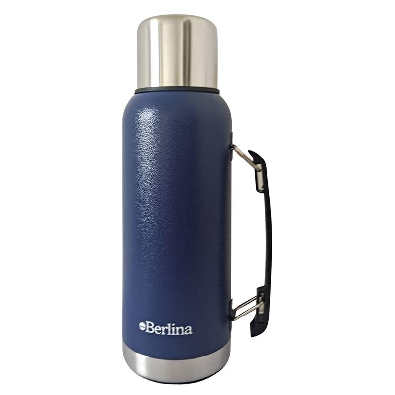 [H3570AZ] Termo 1L acero AZUL pico cebador, base antideslizante, Berlina