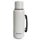 Termo 1L con asa color BLANCO, tapón clásico, base antideslizante, Berlina