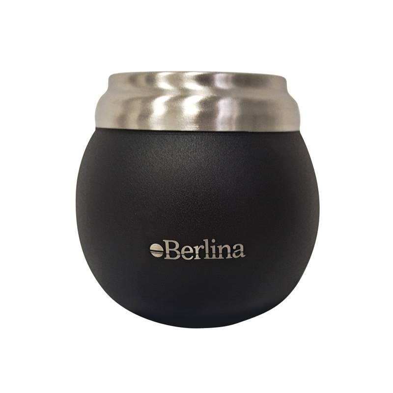 [H3778NG] Mate 210ml Berlina NEGRO, doble pared de acero inoxidable en caja