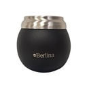 Mate 210ml Berlina NEGRO, doble pared de acero inoxidable en caja