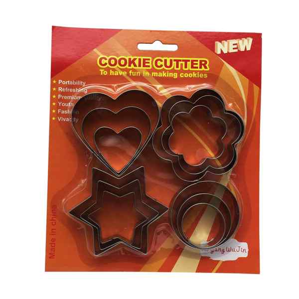 [HA2082] Cortante de metal para galletitas x12, en blister