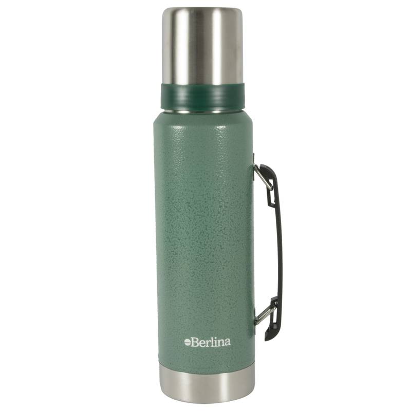 Termo 1.2L acero VERDE pico cebador, base antideslizante, Berlina