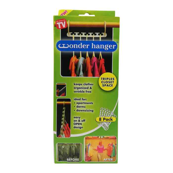 [HA2528] Percha, organizadores de plástico para 5 perchas, ideal para ahorrar espacio, 8 unidades, en caja