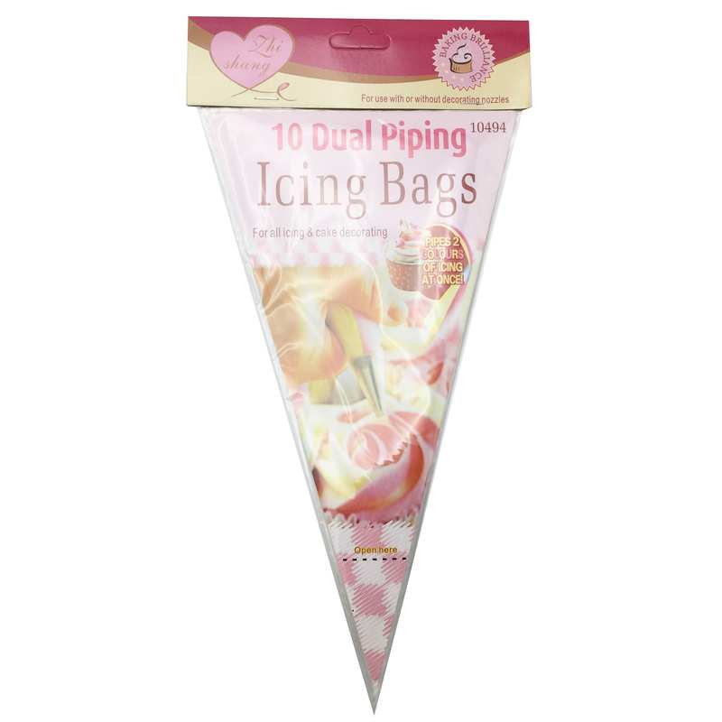 [HA2558] Decorador tortas, mangas de nylon x10, para 2 colores, en bolsa