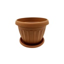 Maceta de plástico redonda, 18cm, con plato