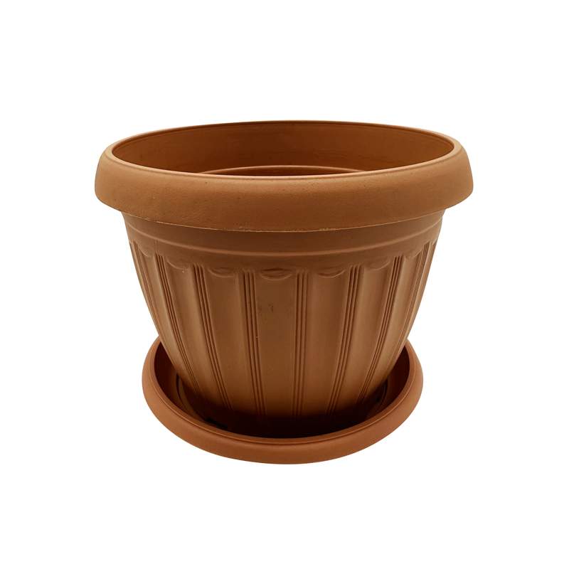 [HA2629] Maceta de plástico redonda, 22cm, con plato