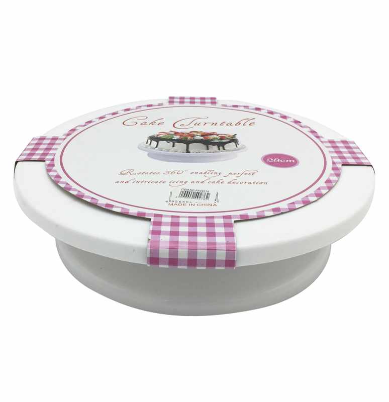 [HA2689] Base giratoria de plástico, 28cm, para presentar o decorar tortas