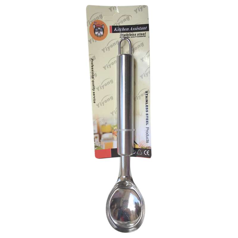 [HA2815] Cuchara para servir helado, de acero inoxidable, en cartón
