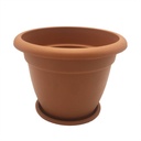 Maceta de plástico redonda, 24cm, con plato