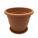 Maceta de plástico redonda, 31cm, con plato
